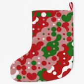 Groovy Funky Mod Retro Weihnachtsmuster Großer Weihnachtsstrumpf (Rückseite)