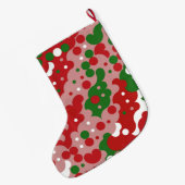 Groovy Funky Mod Retro Weihnachtsmuster Großer Weihnachtsstrumpf (Rückseite (Hängend))