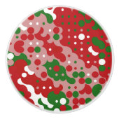 Groovy Funky Mod Retro Weihnachtsmuster Keramikknauf (Vorderseite)
