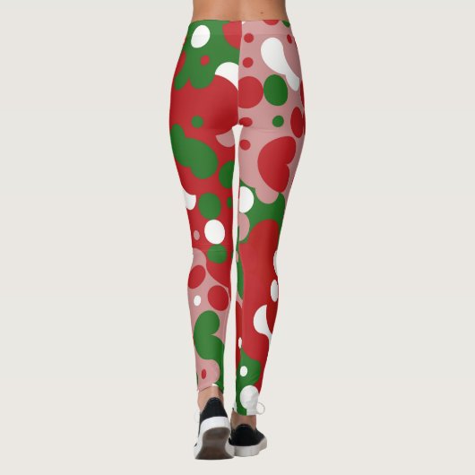 Groovy Funky Mod Retro Weihnachtsmuster Leggings (Rückseite)