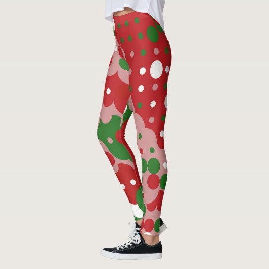 Groovy Funky Mod Retro Weihnachtsmuster Leggings (Links)