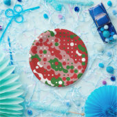 Groovy Funky Mod Retro Weihnachtsmuster Pappteller (Party)
