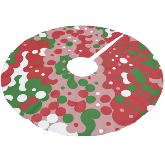 Groovy Funky Mod Retro Weihnachtsmuster Polyester Weihnachtsbaumdecke (Schrägansicht)