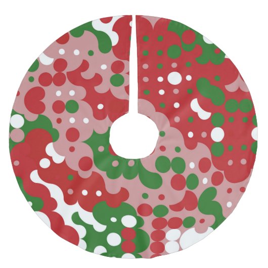 Groovy Funky Mod Retro Weihnachtsmuster Polyester Weihnachtsbaumdecke (Vorderseite)