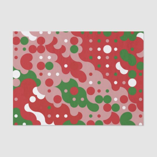 Groovy Funky Mod Retro Weihnachtsmuster Seidenpapier (Vorderseite)