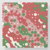 Groovy Funky Mod Retro Weihnachtsmuster Steinuntersetzer (Vorderseite)