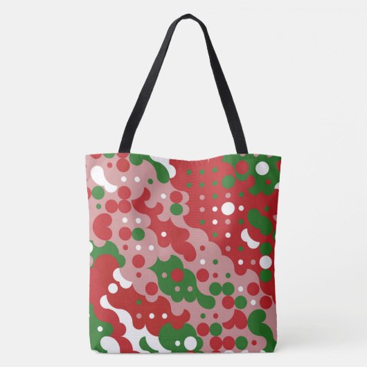 Groovy Funky Mod Retro Weihnachtsmuster Tasche (Rückseite)