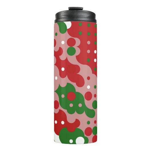 Groovy Funky Mod Retro Weihnachtsmuster Thermosbecher (Vorderseite)