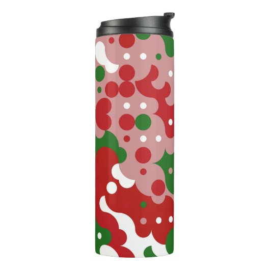 Groovy Funky Mod Retro Weihnachtsmuster Thermosbecher (Nach links gedreht)