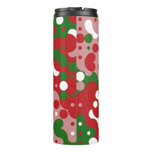 Groovy Funky Mod Retro Weihnachtsmuster Thermosbecher (Rückseite)