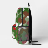 Groovy Funky Retro Boho Red und Green Christmas Bedruckter Rucksack (Rechts)