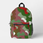 Groovy Funky Retro Boho Red und Green Christmas Bedruckter Rucksack (Vorderseite)