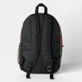 Groovy Funky Retro Boho Red und Green Christmas Bedruckter Rucksack (Rückseite)