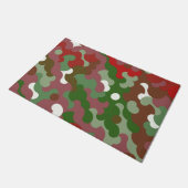 Groovy Funky Retro Boho Red und Green Christmas Fußmatte (Schrägansicht)