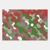 Groovy Funky Retro Boho Red und Green Christmas Geschenkpapier Set (Vorderseite 3)