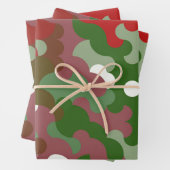Groovy Funky Retro Boho Red und Green Christmas Geschenkpapier Set (Beispiel)
