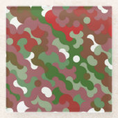 Groovy Funky Retro Boho Red und Green Christmas Glasuntersetzer (Vorderseite)