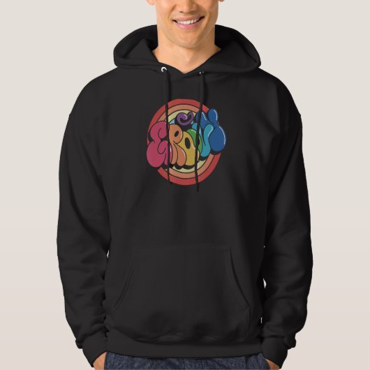 Groovy Funky Vintag Rainbow Circle Hoodie (Vorderseite)