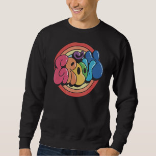 Groovy Funky Vintag Rainbow Circle Sweatshirt