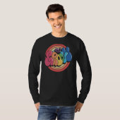 Groovy Funky Vintag Rainbow Circle T-Shirt (Vorne ganz)