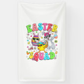 Groovy Funny Rabbit Egg Chick Easter Squad Day Men Banner (Vertikal)