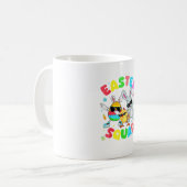 Groovy Funny Rabbit Egg Chick Easter Squad Day Men Kaffeetasse (Vorderseite Links)