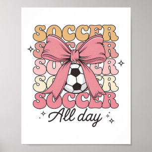 Groovy Fußball Coquette Bogen Fußball Liebhaber Fu Poster