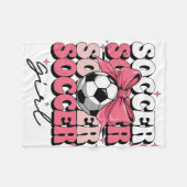 Groovy Fußball Mädchen Mädchen Coquette Bogen Fußb Fleecedecke (Vorderseite (Horizontal))