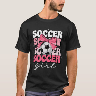 Groovy Fußball Mädchen Mädchen Coquette Bogen Fußb T-Shirt