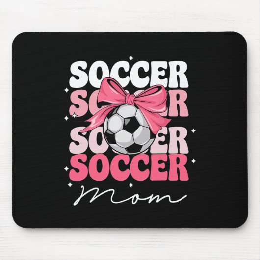 Groovy Fußball-Mama Mutter Kokette Schleife Fußbal Mousepad (Vorne)