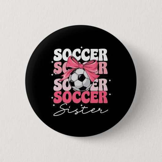 Groovy Fußball Schwester Coquette Schleife Fußball Button (Vorderseite)