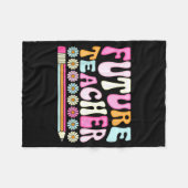 Groovy Future Teacher Student Graduation Teacher I Fleecedecke (Vorderseite (Horizontal))