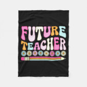 Groovy Future Teacher Student Graduation Teacher I Fleecedecke (Vorderseite)