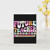 Groovy Future Teacher Student Graduation Teacher I Karte (Gelbe Blume)