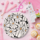 Groovy Gänseblümchen-Blume Boho Retro Pappteller (Party)