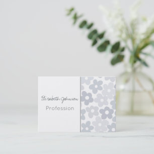 Groovy Gänseblümchen Blumen Retro Grau Boho Floral Visitenkarte
