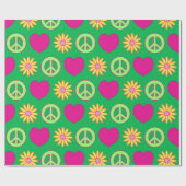 Groovy Gänseblümchen Geschenkpapier (Flach)