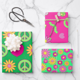 Groovy Gänseblümchen Geschenkpapier Set