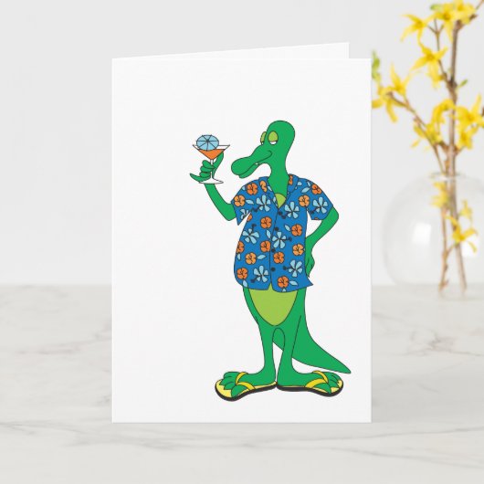 Groovy Gator Vatertag Karte (Gelbe Blume)