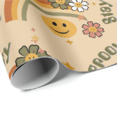 Groovy Geburtstag Retro-Geschenkpapier Geschenkpapier (Rolleneckpunkt)