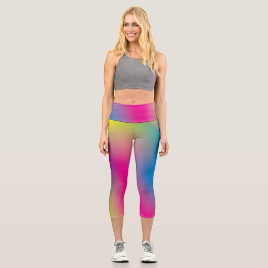 Groovy Gefärbte Krawatte Capri Leggings (Vorderseite)
