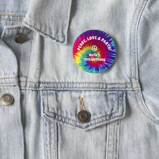 Groovy Gefärbte Krawatte Hippie Button (Beispiel)