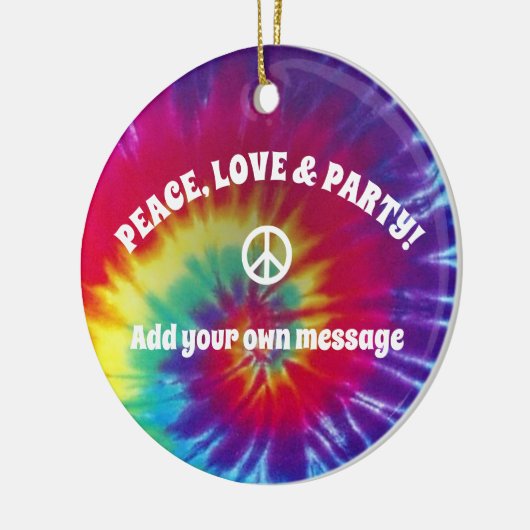 Groovy Gefärbte Krawatte Hippie Keramik Ornament (Links)