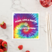 Groovy Gefärbte Krawatte Hippie Party Serviette (Beispiel)