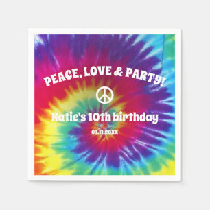 Groovy Gefärbte Krawatte Hippie Party Serviette