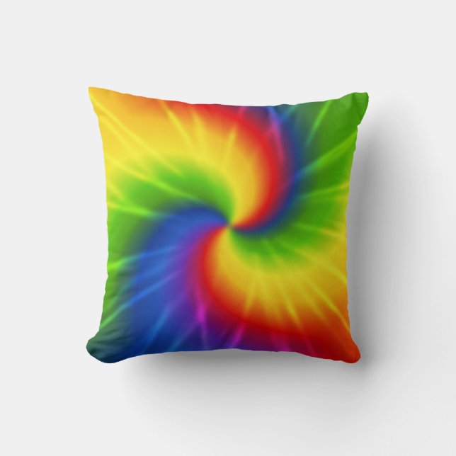 Groovy Gefärbte Krawatte Kissen (Vorderseite)