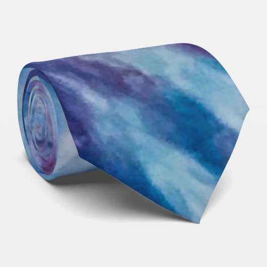 Groovy Gefärbte Krawatte Muster / Blue Lila & Mage (Gerollt)