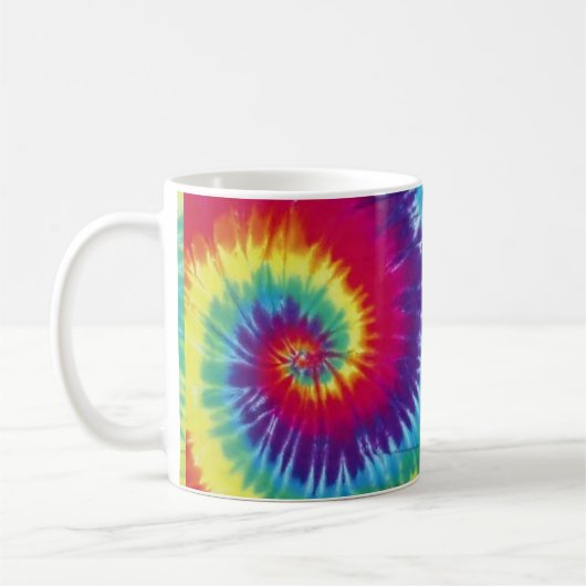Groovy gefärbte Krawattehippie-Art-Tasse Kaffeetasse (Links)