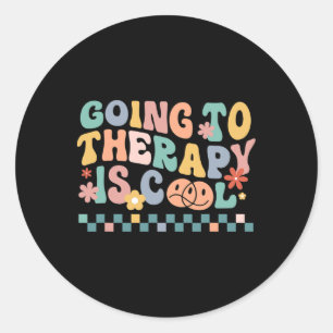 Groovy gehen auf die Therapie ist Cool psychische  Runder Aufkleber