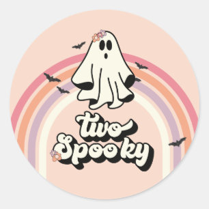 groovy Geist retro Halloween Zwei Gruseliger Gebur Runder Aufkleber